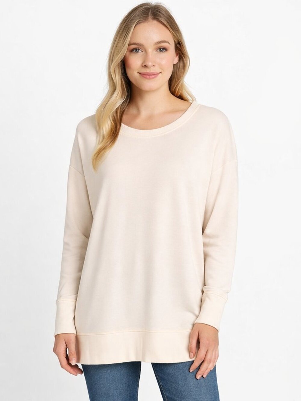 NWT Workshop Cream Sweatshirt - Super Soft, Size M, Cozy Chic!
